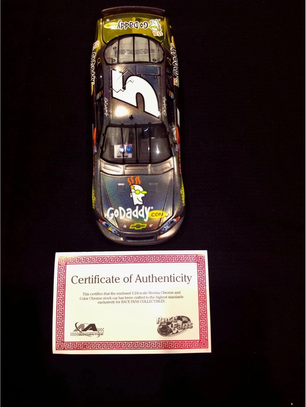 1:24 Scale Mesma Chrome and Color Chrome Stock Car with Certificate of Authentic